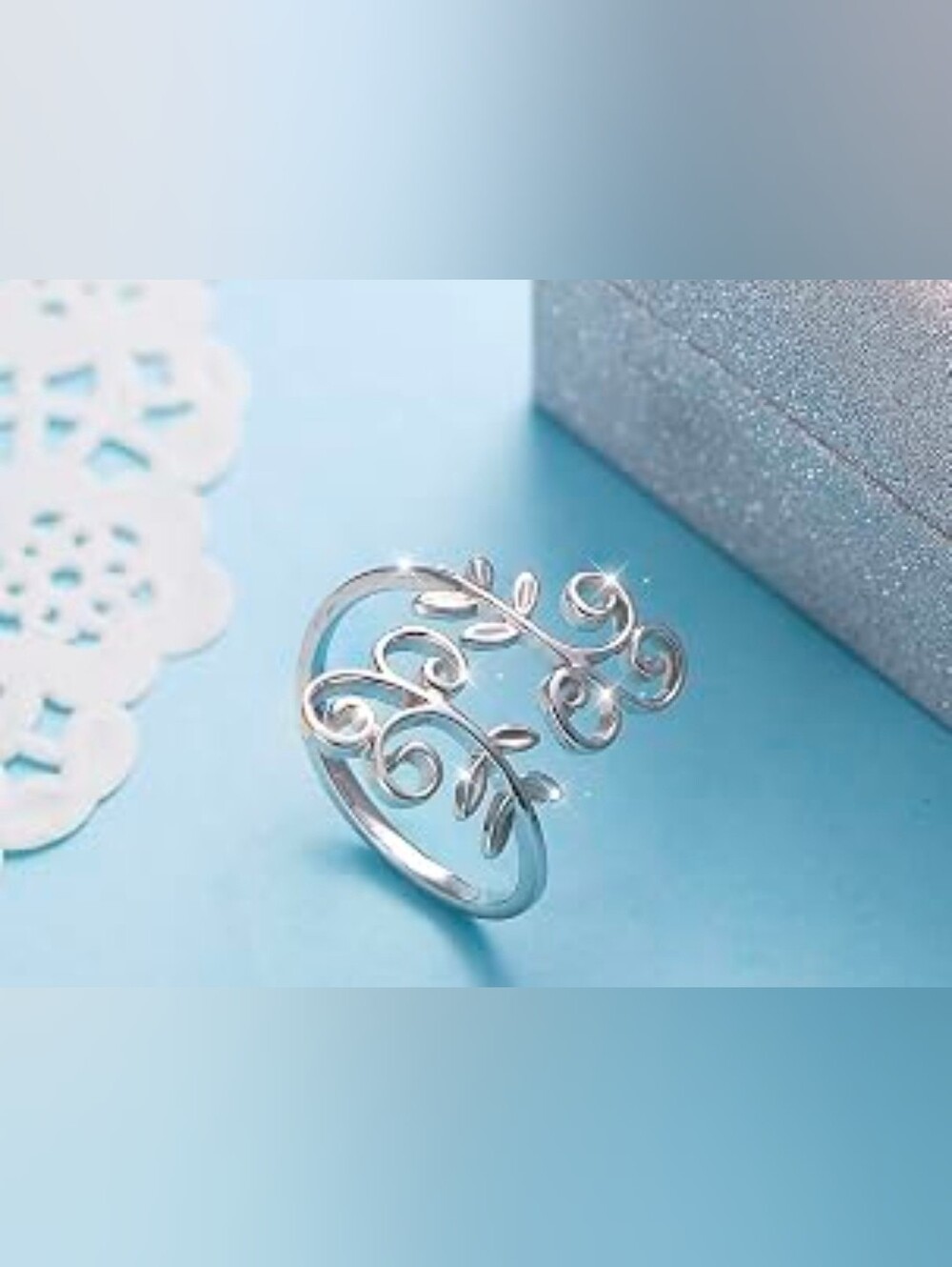 $8 Each Or Bundle 5/$20 Elegant Silver Leaf Vine Open Ring